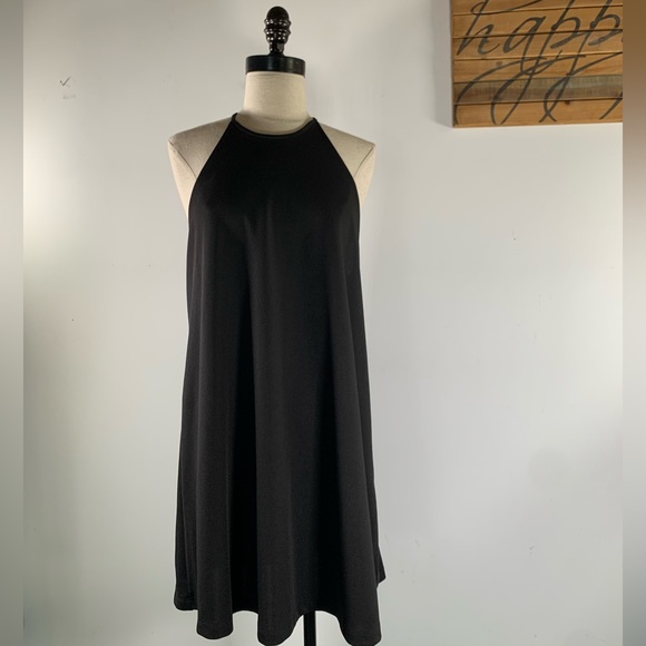 Zara Trafaluc Little Black Dress Tunic Spaghetti Strap Tank High Neckline Size M - Picture 1 of 9